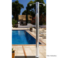 Doccia da Giardino Doppia 2 Temporizzatori e Lavapiedi ATI Docce MUL-2P Inox Anodizzato