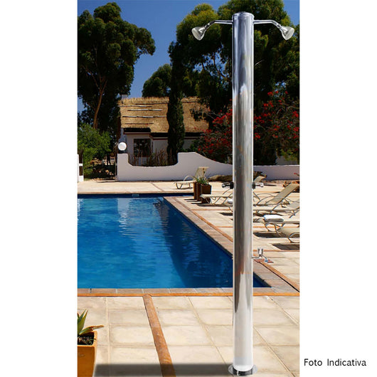 Doccia da Giardino Doppia 2 Temporizzatori e Lavapiedi ATI Docce MUL-2P Inox Anodizzato