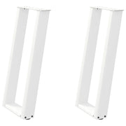 Gambe per tavolo consolle a forma di U 2 pz bianche 38x(72-73) cm in acciaio