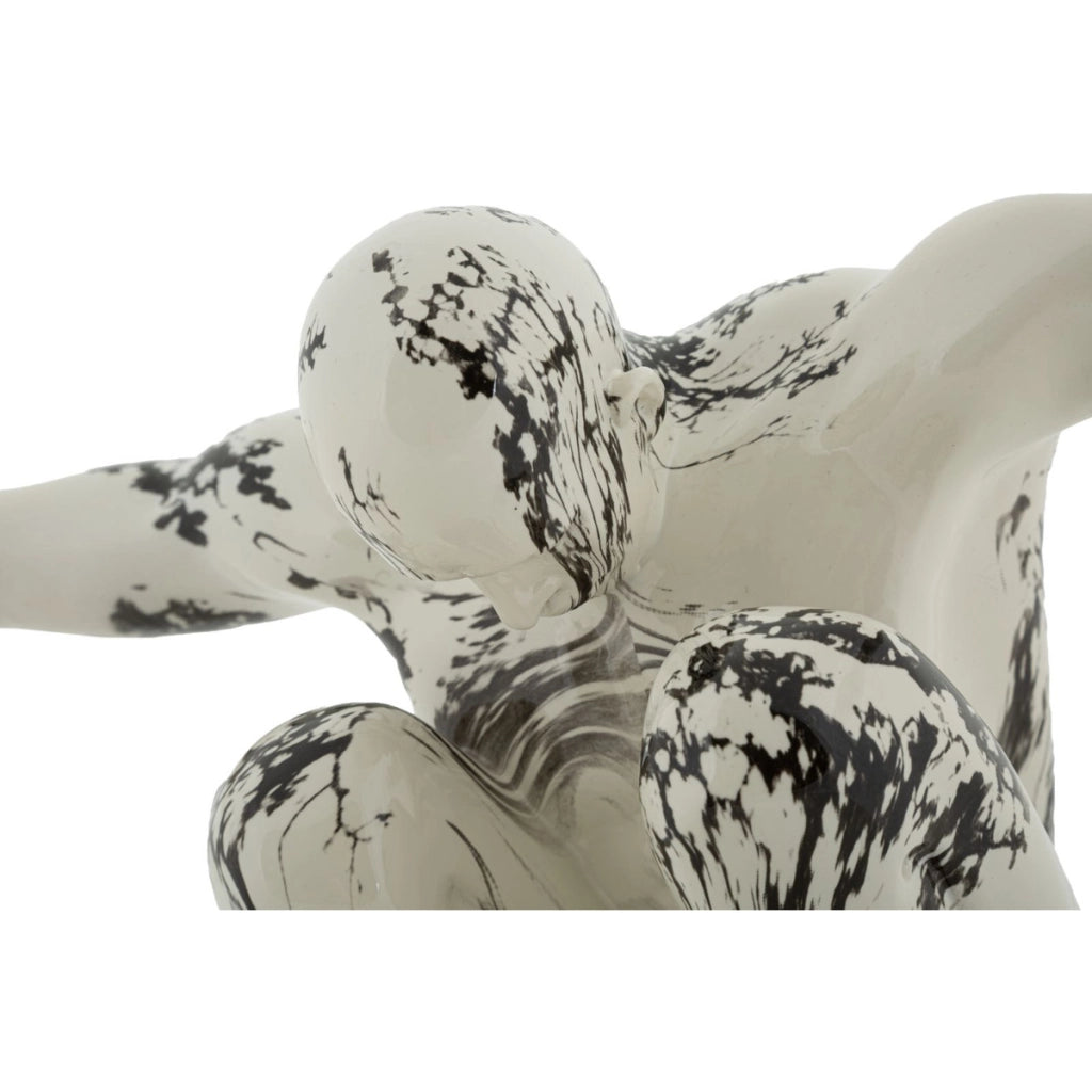 Scultura Ginnasta in poliresina bianco e nero