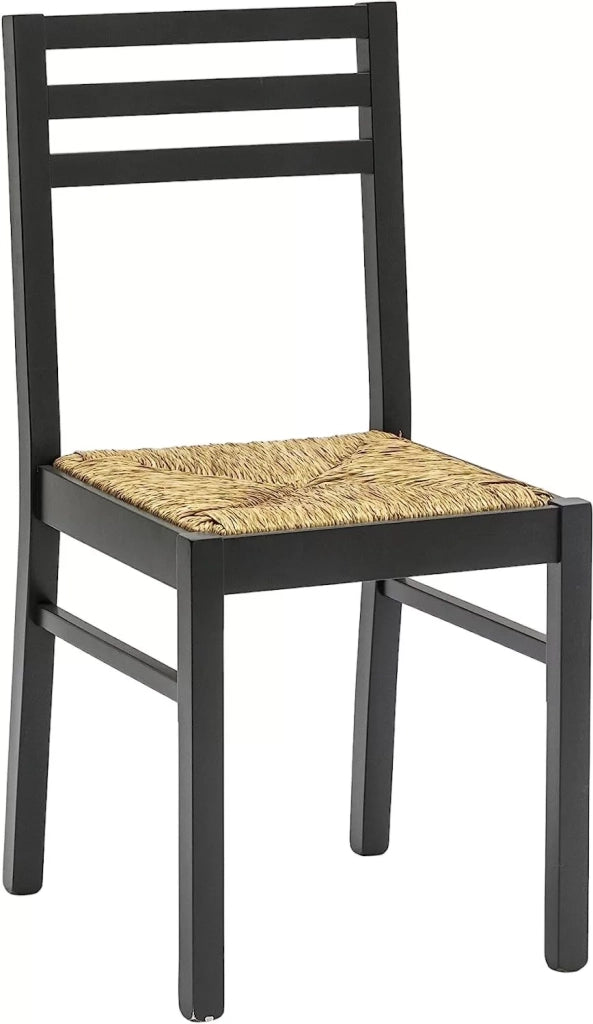 Set 2 sedie legno shabby nero seduta legno l.43 h.87 p.48 - Mobili 2G