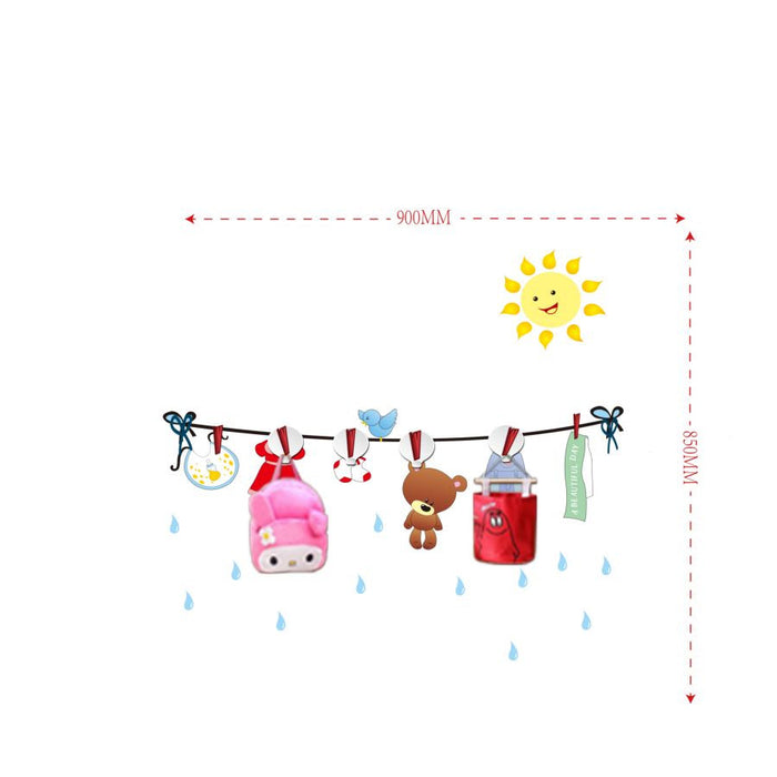 Sticker da Muro Sun con Appendini 90x85 cm Plastica