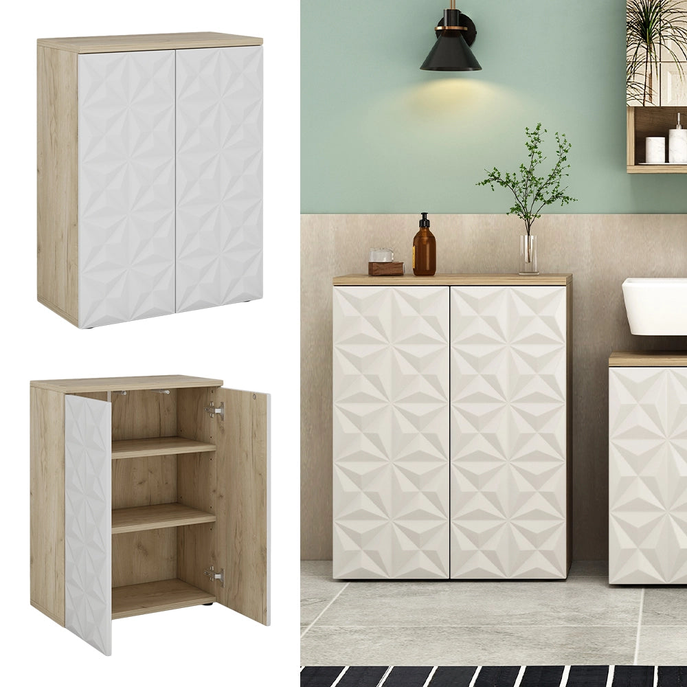 Mobiletto bagno Edge Bianco 60 x 79.5 cm con 2 ante e 3 scomparti Vicco