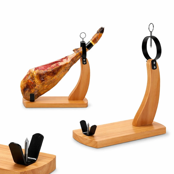 Porta Prosciutto in Legno, per Prosciutto Crudo Iberico Serrano e Italiano