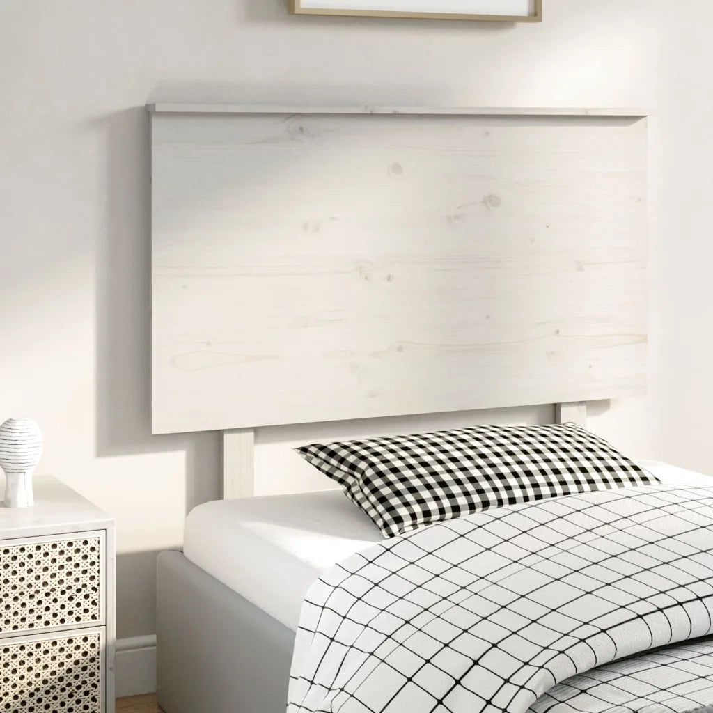 Testiera per Letto Bianca 94x6x82,5cm in Legno Massello di Pino 819151