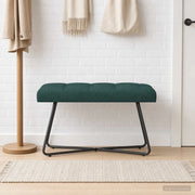 Panchina con bottoni imbottiti Verde Scuro 80 x 40 x 46 cm 42038362