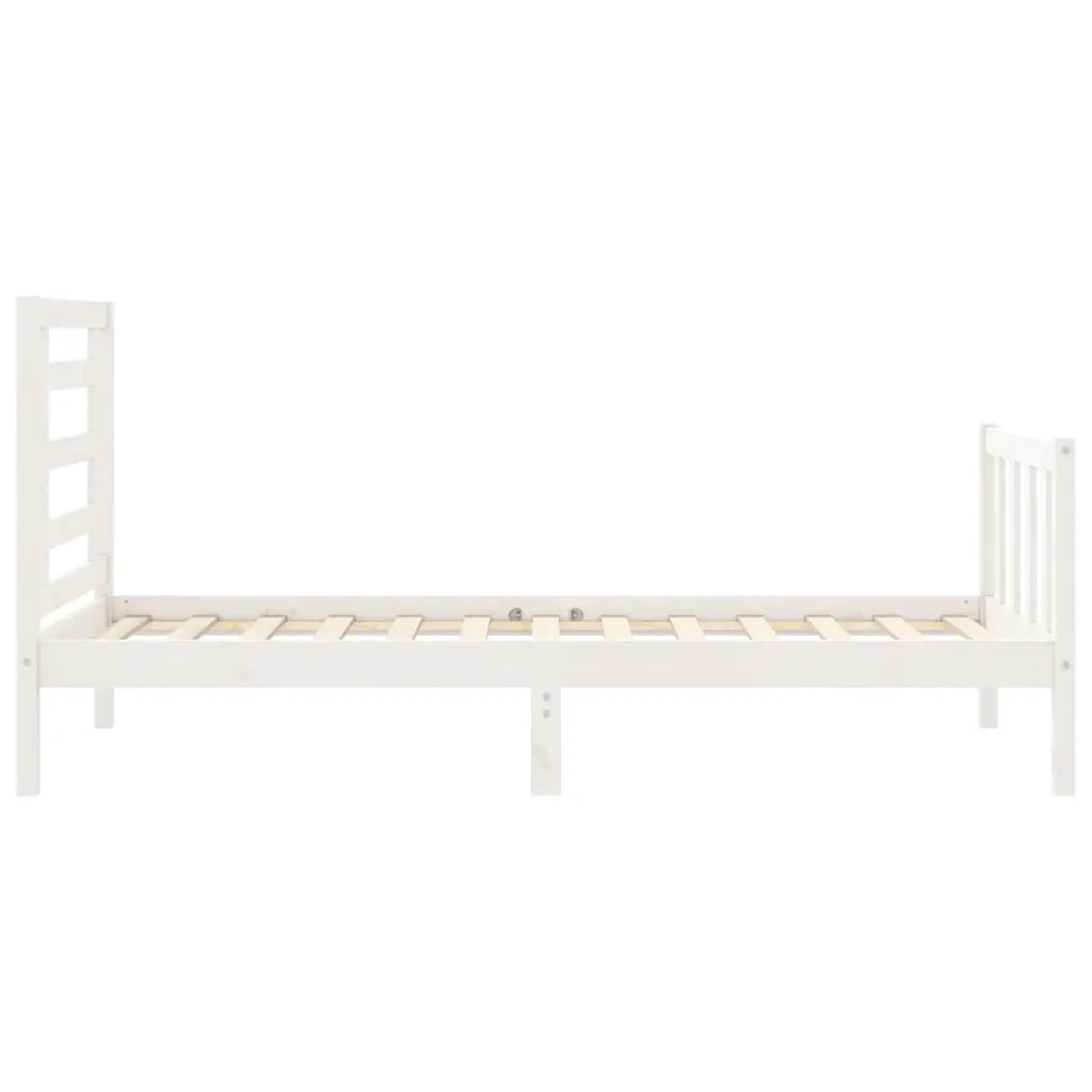 Giroletto senza Materasso Bianco 90x200 cm Legno Massello Pino