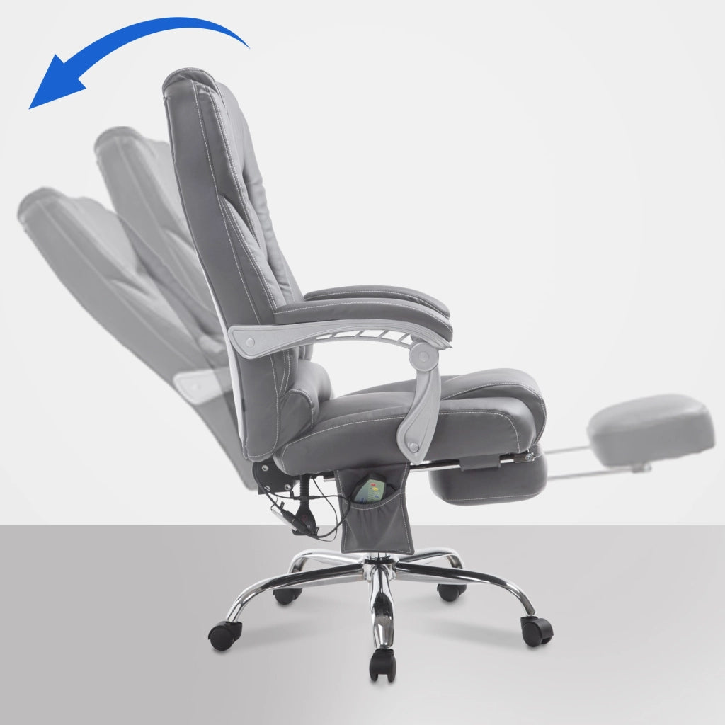 Sedia da ufficio Pacific con funzione massaggio in similpelle grigio