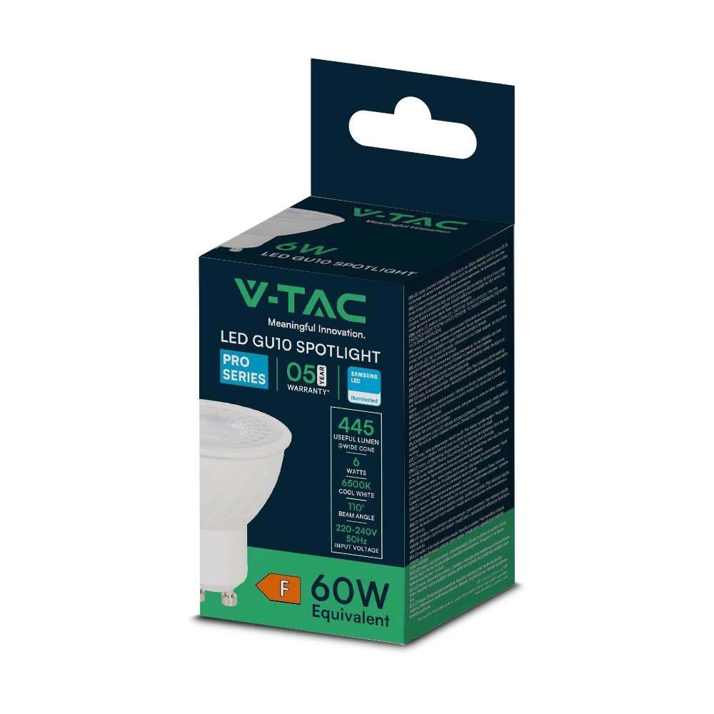 Lampadina LED V-TAC 6W GU10 6500K 445lm Samsung Chip