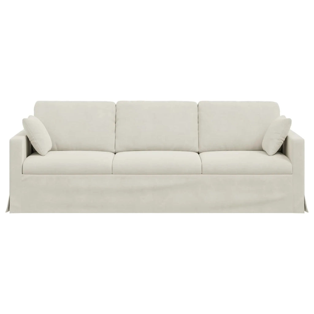 Divano Crema 228 x 78 x 80 cm Velluto 42024447