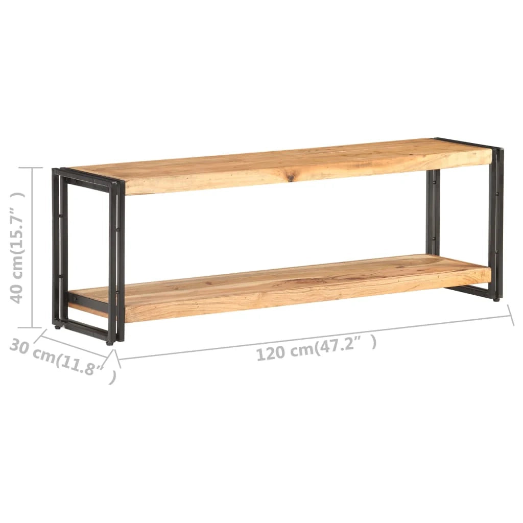 Mobile TV multimediale scaffale TV credenza mobile TV sala da pranzo soggiorno camera da letto 120 x 30 x 40 cm legno massello di acacia marrone 02_0025811