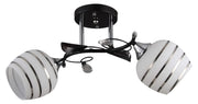 Plafoniera Lampex Milton 2 luci nero/bianco Ø50 E27