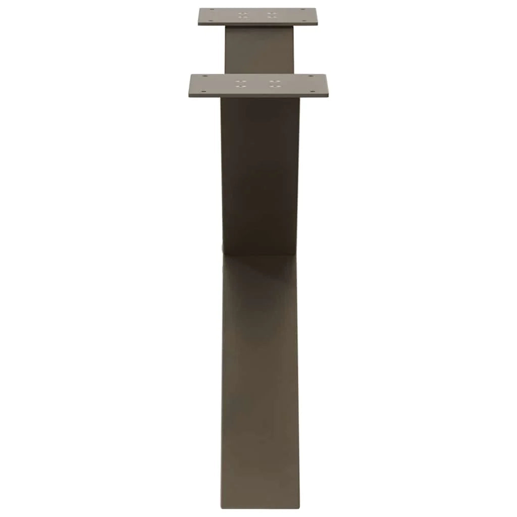 Set di 2 gambe per tavolino da caffè robuste e regolabili a forma di X 70 x 42 cm design moderno acciaio naturale 02_0057239