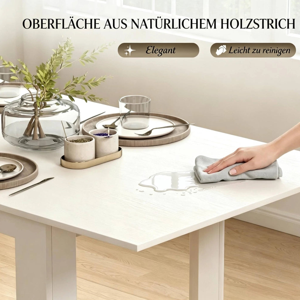 Tavolo da pranzo allungabile bianco 140-180x80 cm