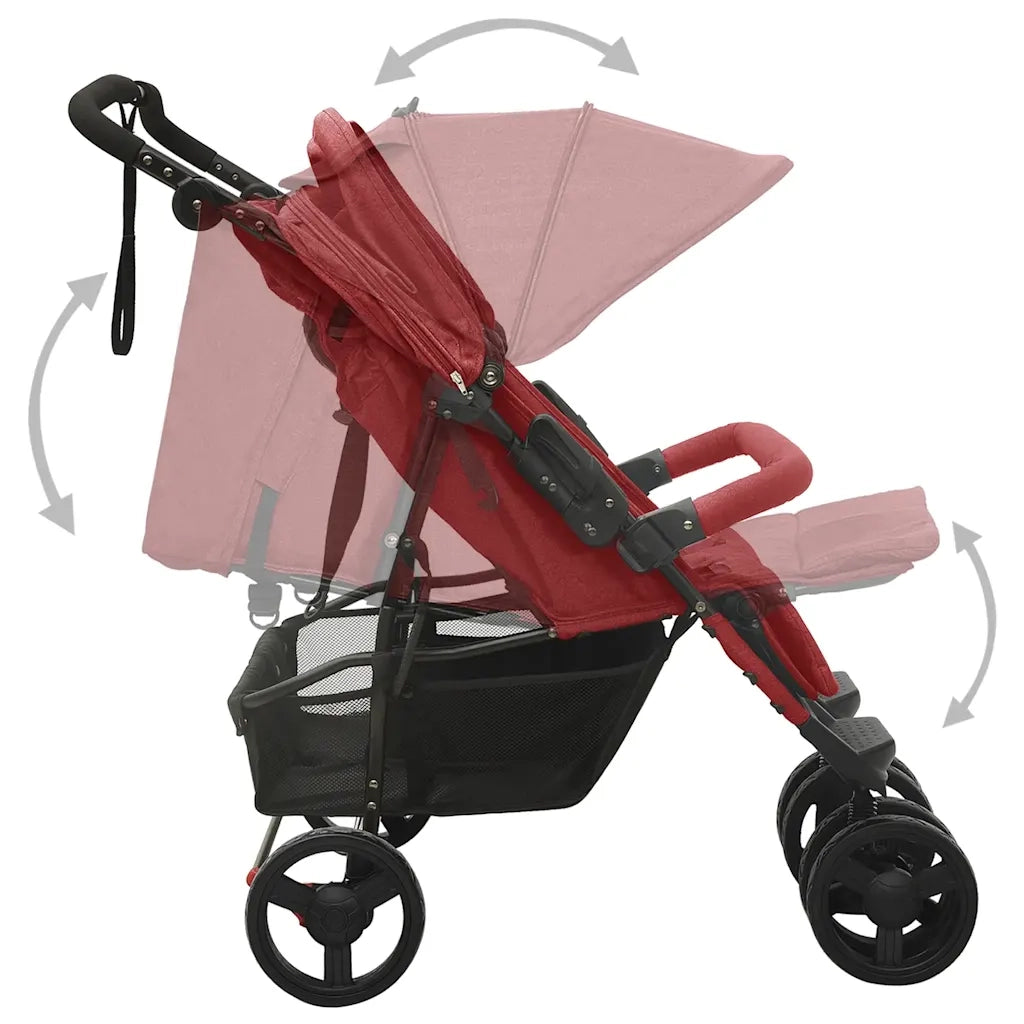 Passeggino Gemellare Rosso in Acciaio CFW6253229