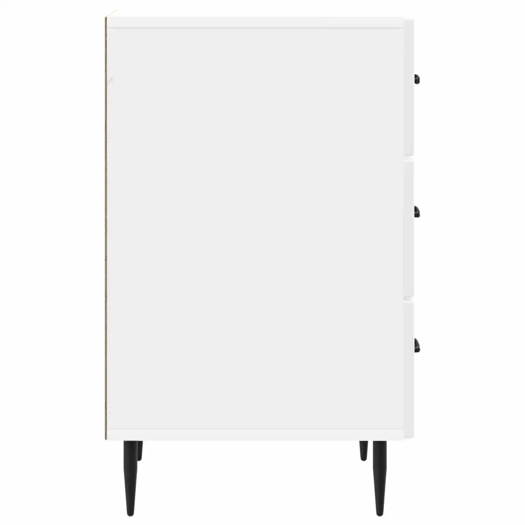 Comodino | Armadio da Notte | Mobiletto da notte con cassetto Bianco Lucido 43 x 41 x 66,5 cm