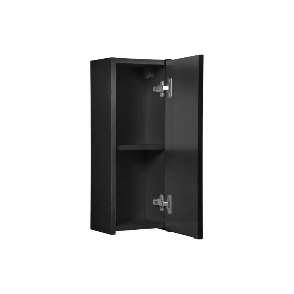 Mobile da bagno VANO – 1 porta – Nero opaco – L20 × P18 × H57 cm – Da appendere