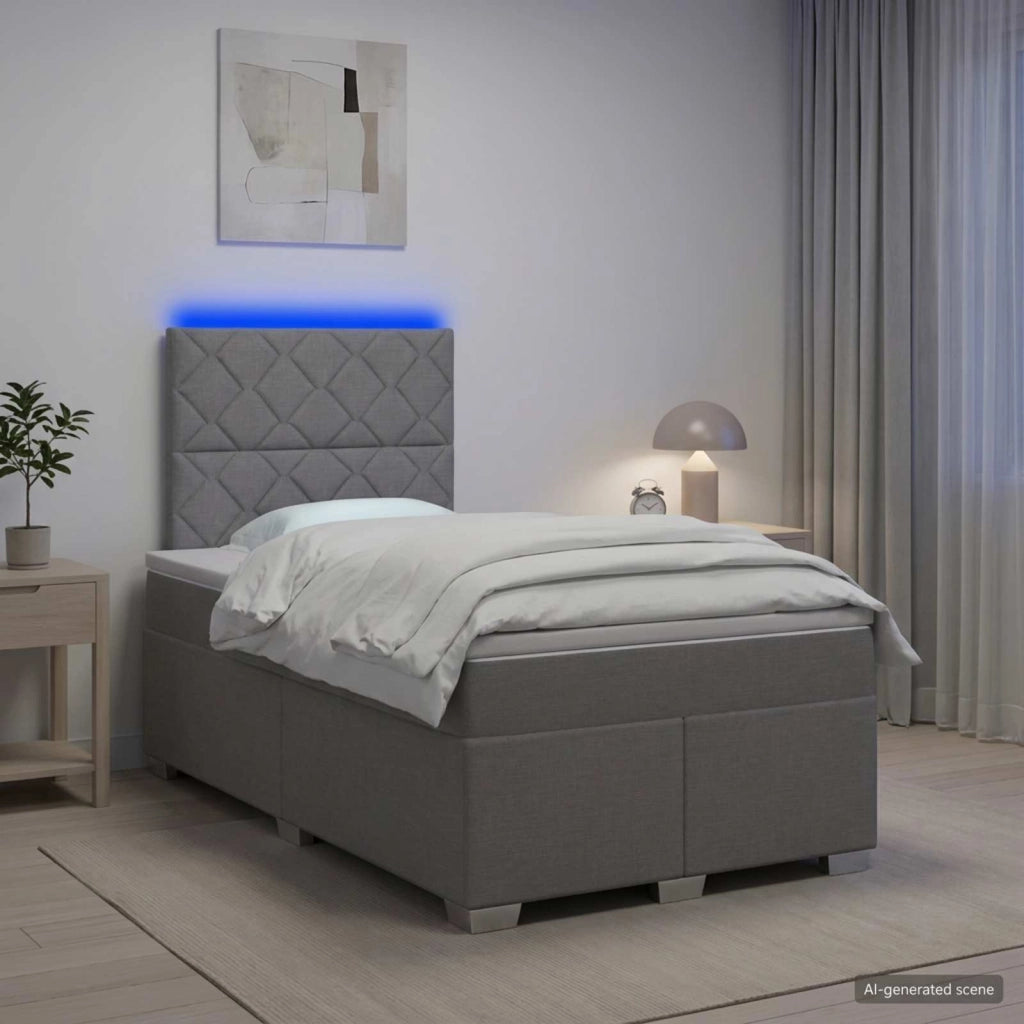 Letto box spring con materasso Grigio Chiaro 120 x 200 cm 3454852