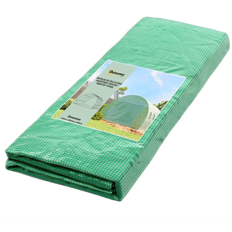 Telo di ricambio per serra, resistente alle intemperie, 400 cm x 300 cm x 200 cm, trasparente, verde.
