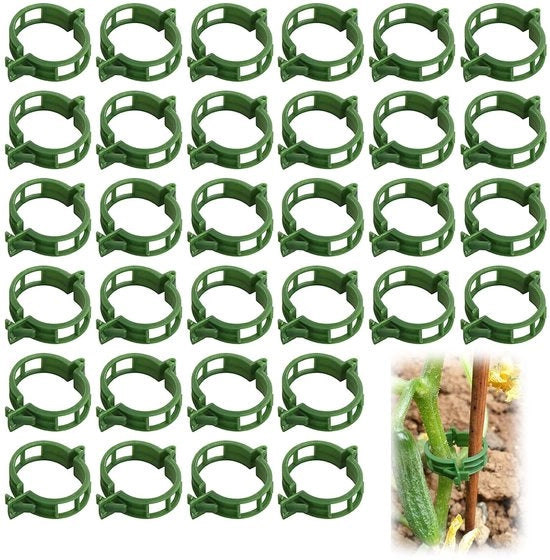 Clips per piante 200 pezzi - Anelli in plastica per pomodori - Aiuto al clima per verdure - Sostegno per piante - Supporto per piante - Clips per piante all'aperto - Viti per piante