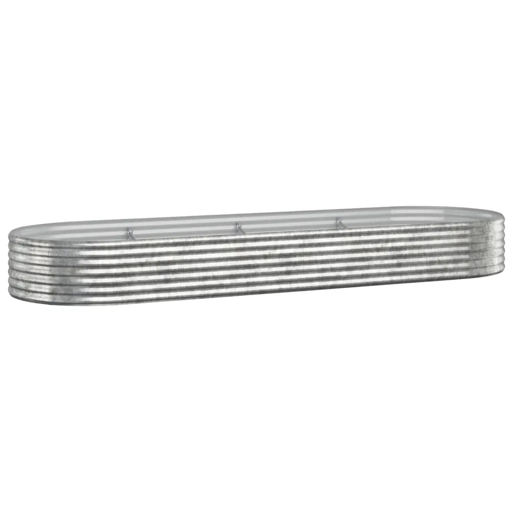 Fioriere | Cassetta per fiori | Letto Giardino Acciaio Zincato 322x100x36cm Argento