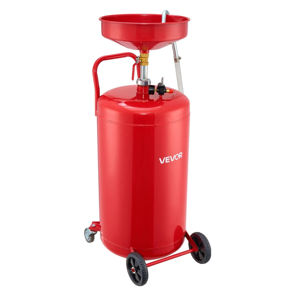Serbatoio di Scarico Olio Esausto 95 Litri FF-905B, Scaricatore Pneumatico Portatile Regolabile con Ruote per Officina