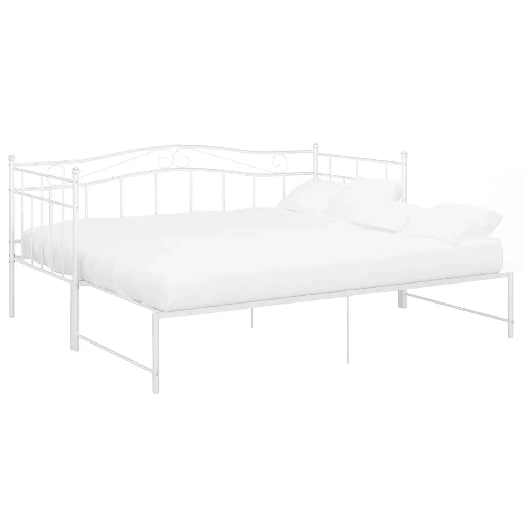 Telaio Divano Letto Estraibile Bianco in Metallo 90x200 cm 324783