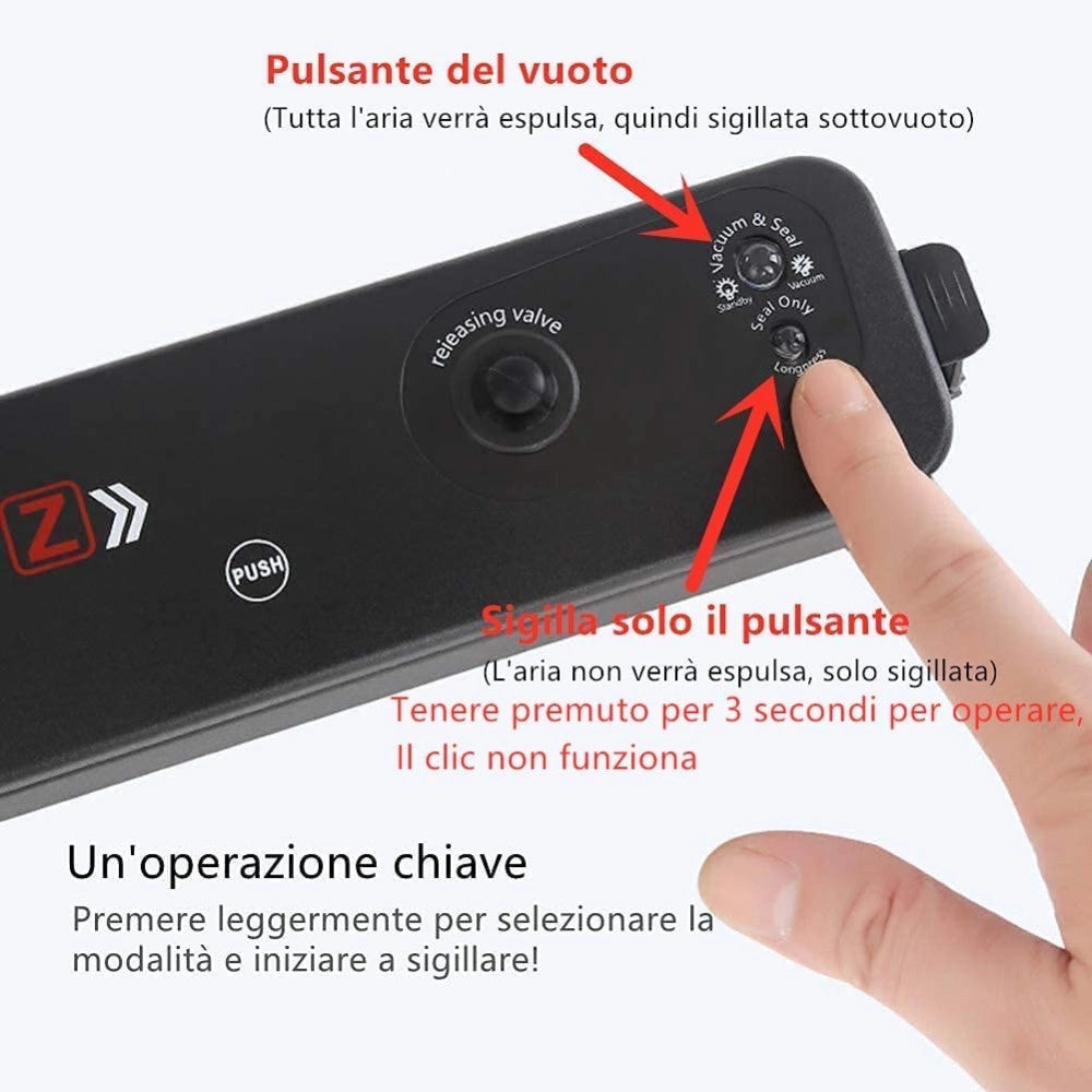 Trade Shop - Confezionatrice Macchina Sottovuoto Elettrico Portatile Per Alimenti 90w Q-z100 -