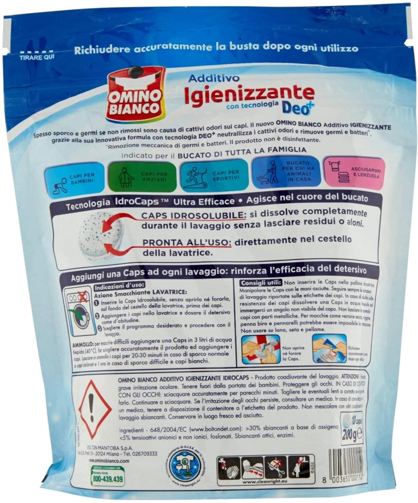 SET 3 CONFEZIONI DI OMINO BIANCO IDROCAPSULE IGIENIZZANTE 10 CAPS