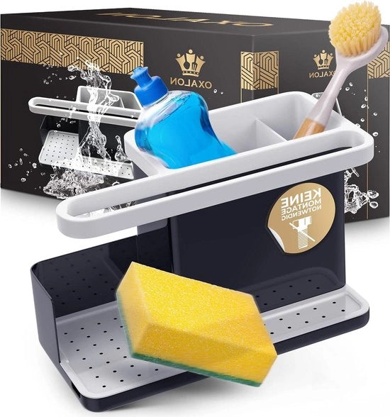 Organizzatore per asciugatrice in cucina - contenitore per utensili da cucina con supporto per asciugamano - contenitore per asciugamano per asciugatrice - organizzatore per lavandino - lavandino con lavabo - nero (antracite/grigio)