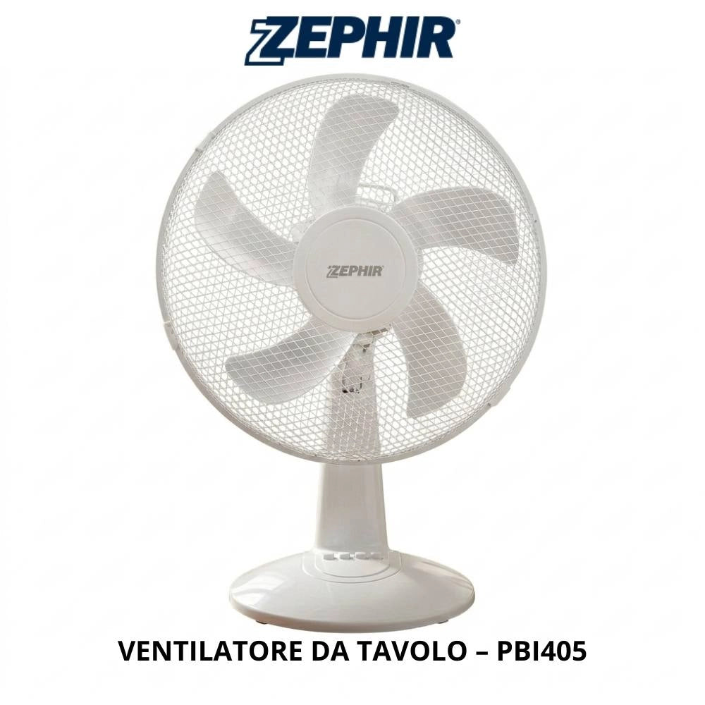 Ventilatore da tavolo zephir pbi405 45w 5 pale 40 cm 3 velocità