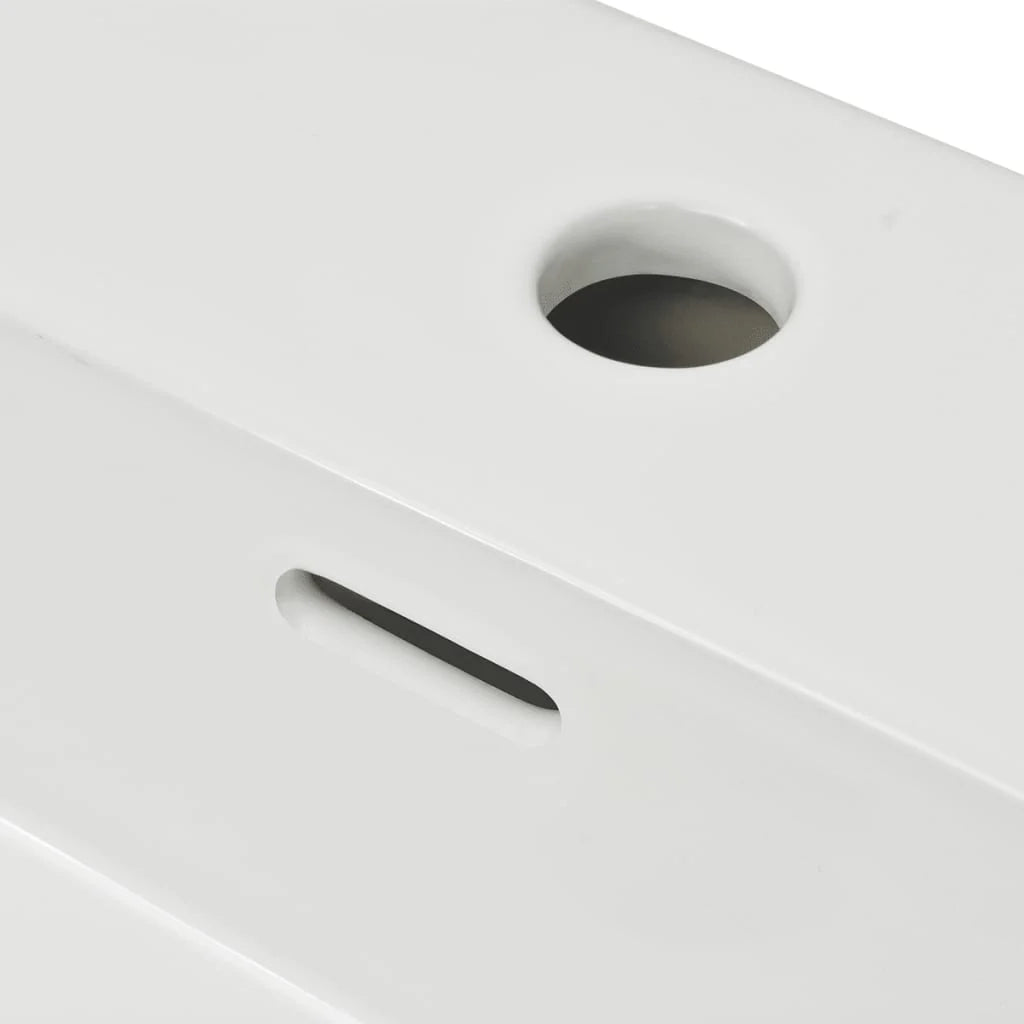 Lavabo da bagno con foro per rubinetto 51,5 cm ceramica bianca 02_0002533