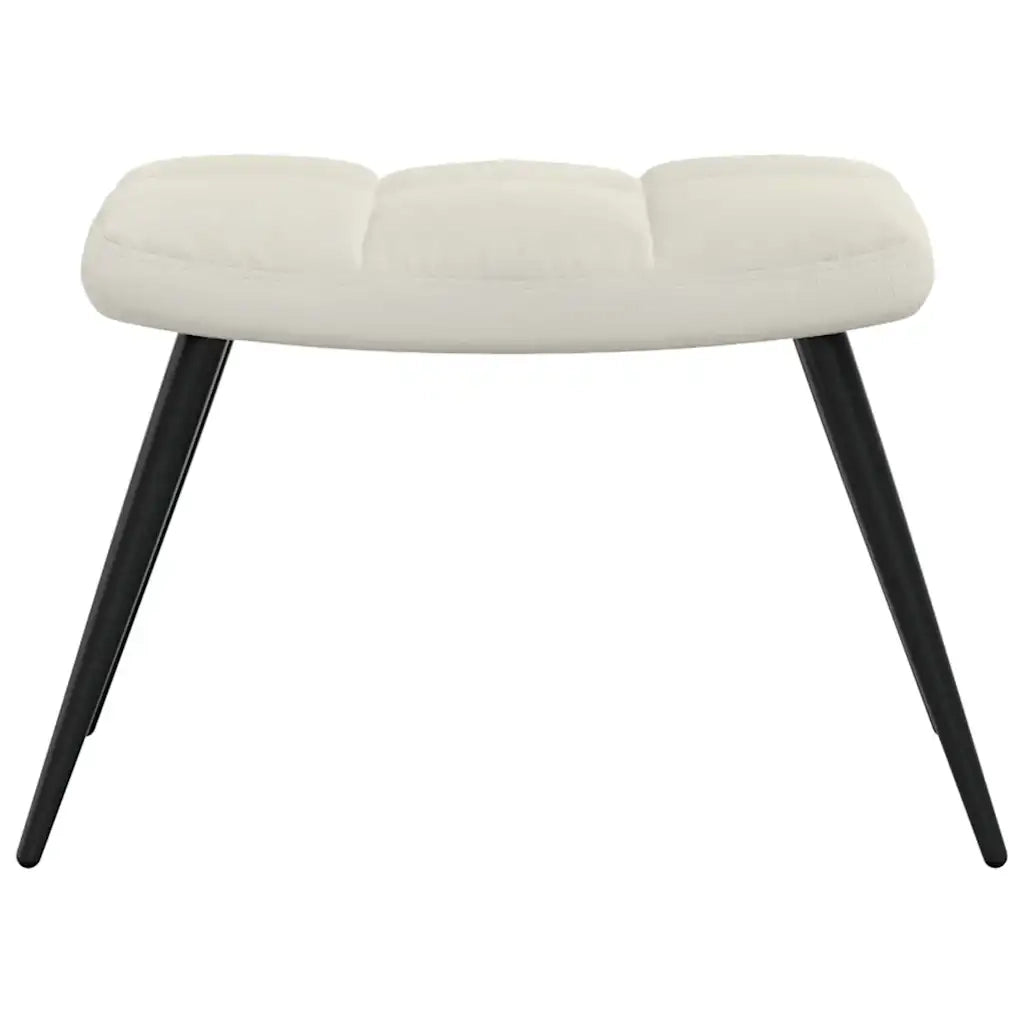 Poltrona Relax con Poggiapiedi Bianco Crema in Velluto cod mxl 23686