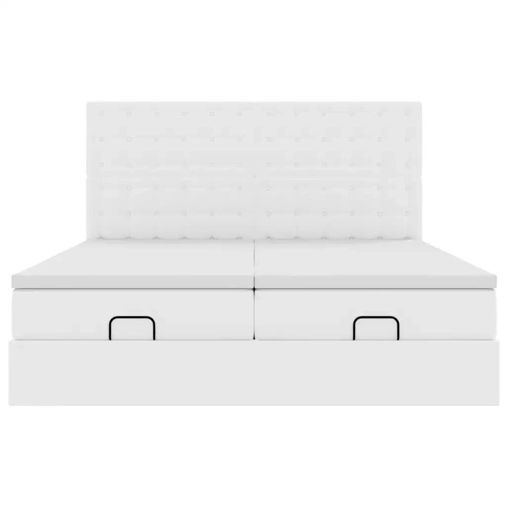 Struttura Letto Pouf con Materassi 200x200 cm Similpelle