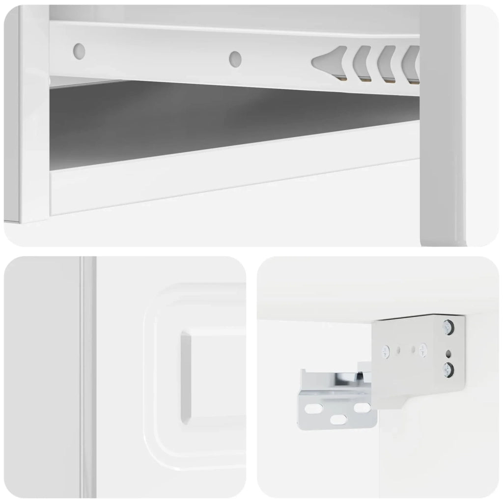 Tavolino da Parete Laterale Bianco Lucido 87,5 x 34,5 x 17 cm 899349