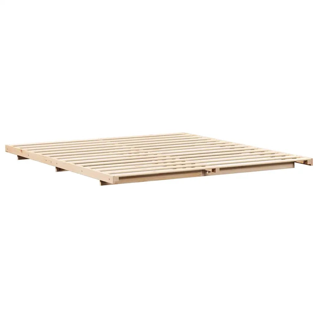 Struttura del letto-Giroletto Marrone 200 x 200 cm Pino massello 295634