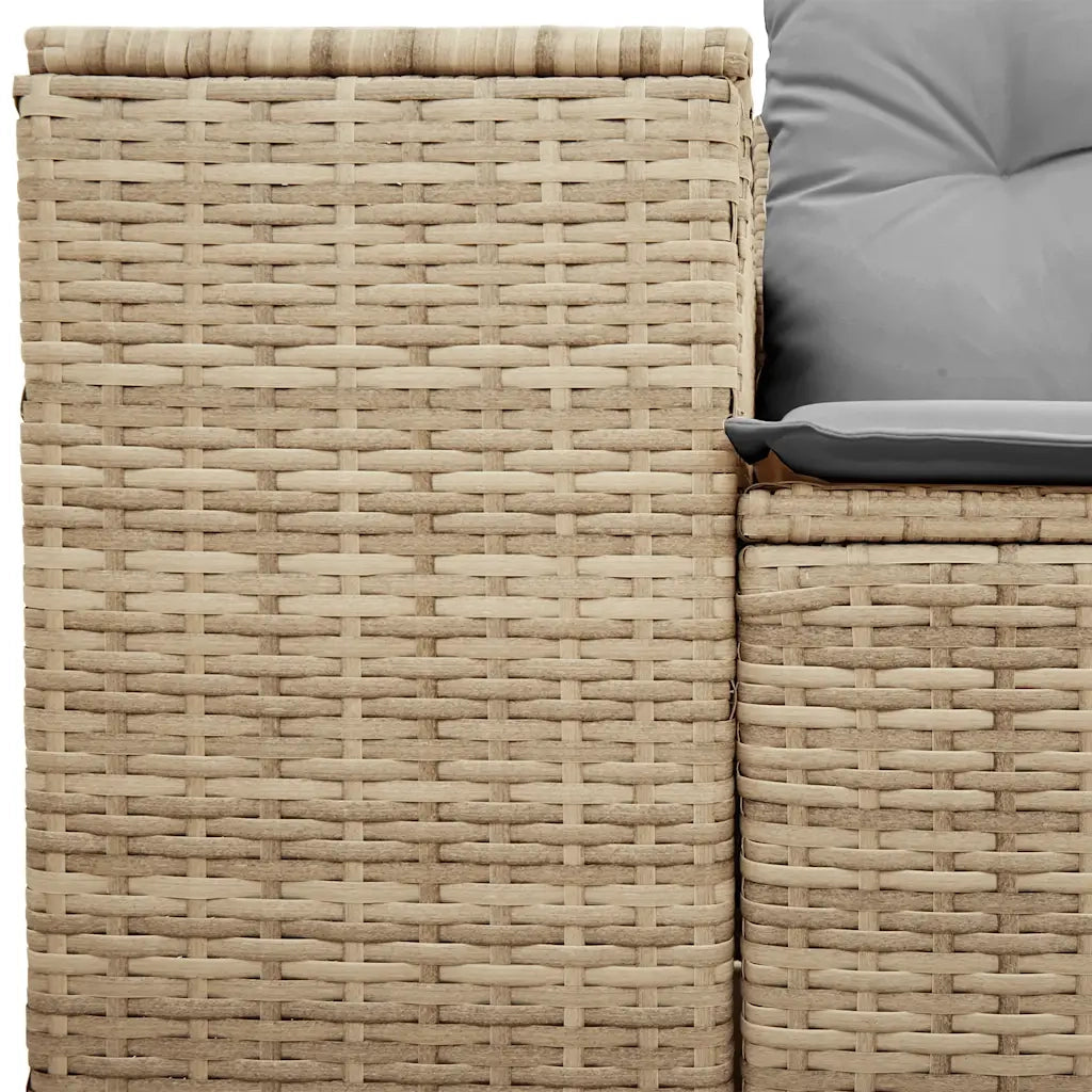 Divano da Giardino con Cuscini a 2 Posti-Sofa da Giardino-Divano da esterno Beige in Polyrattan 395273