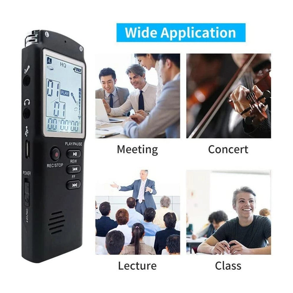 Trade Shop - Registratore Vocale Digitale Registrazione Audio Da 8gb Con Schermo Lcd Q-lc503 -