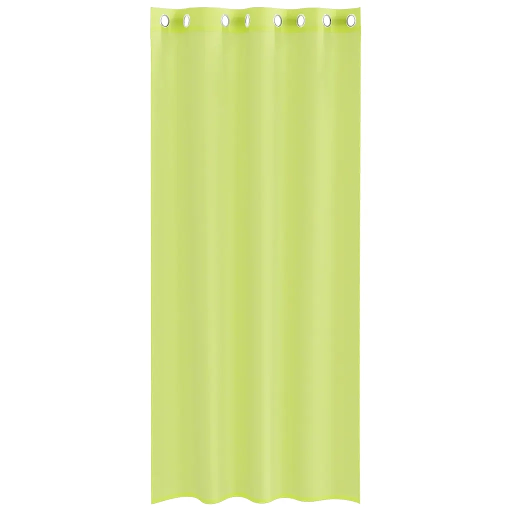 Tende in Voile con Occhielli 2 pz Verde Mela 140x225 cm