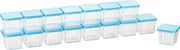 Contenitori Congelatori Mini 16 x 0,03L Rettilinei Blu Pastello - Contenitori Opacchi con Tappi - Contenitori Cibarie con Tappi - Cassetto di Archiviazione per la Preparazione delle Colazioni & l'Organizzazione - Qualità Austriaca