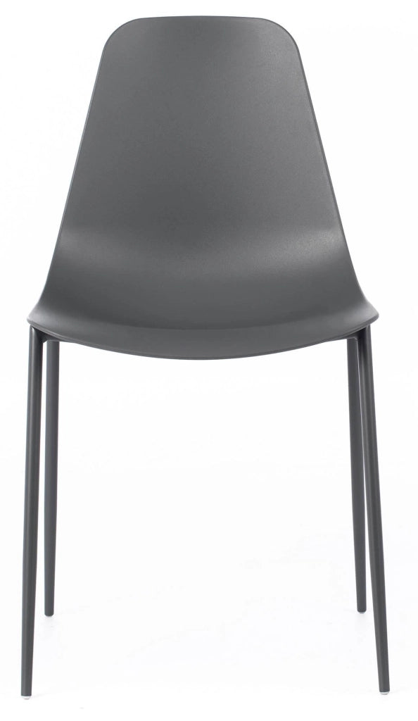 Set 4 Sedie 49x48,5x88 cm in Polipropilene Grigio Scuro