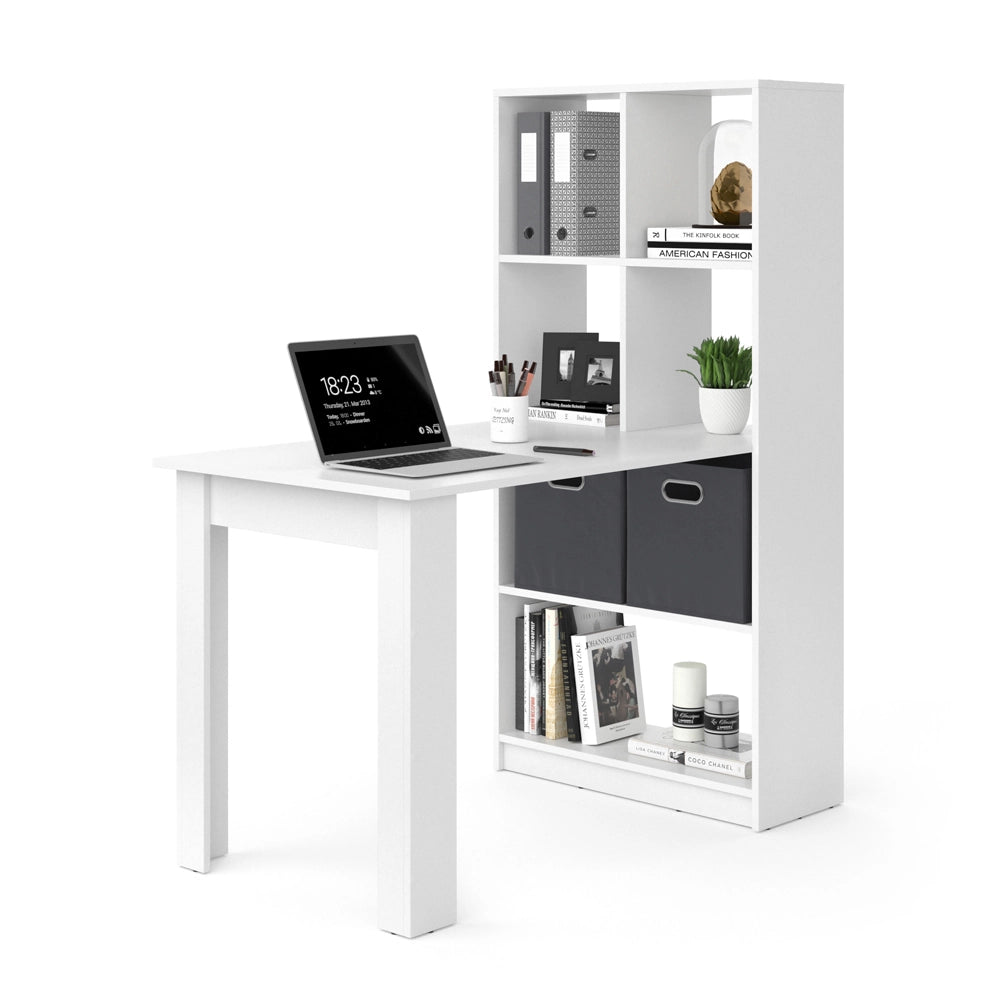 Vicco Scrivania con ripiani Bianco 70 x 122 cm