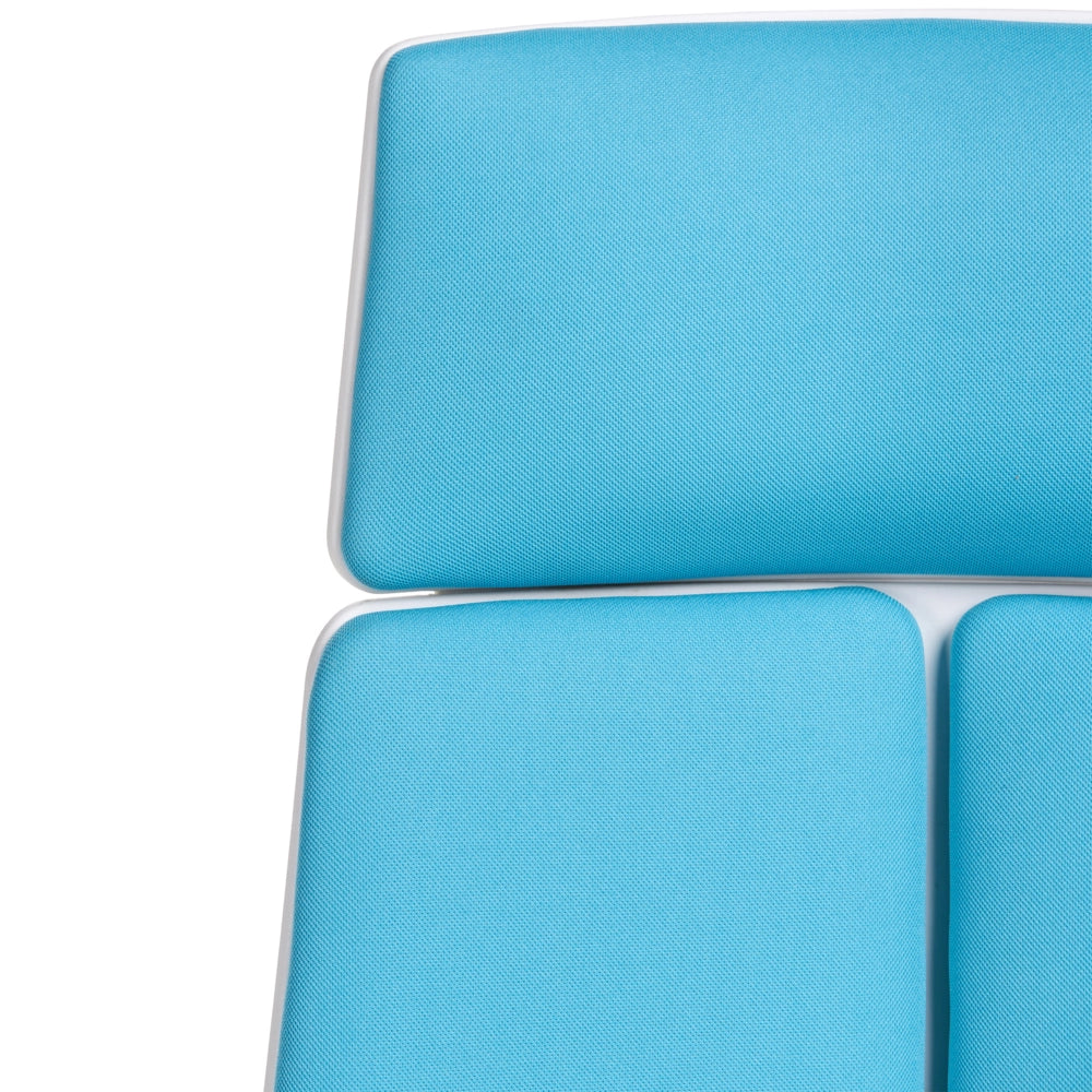 Sedia da ufficio in tessuto blu girevole per scrivania Computer Seduta regolabile Schienale reclinabile