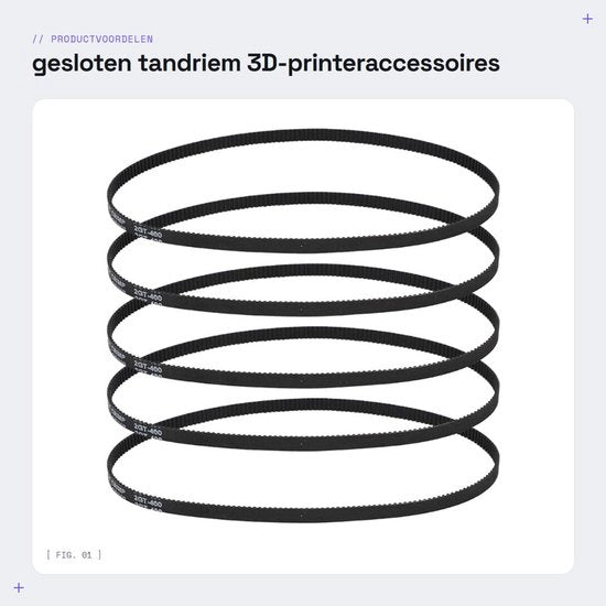 Accessori per stampante 3D - Tandem a gomma - 5 pezzi - Sistema 2GT - Prestazioni elevate - Temperatura di funzionamento -34 °C a +85 °C - Tandem distributivo