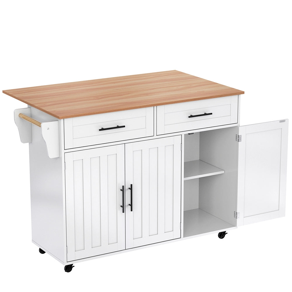 Buffet con piano ribaltabile - Xylo - 129x46x91cm bianco 2 cassetti
