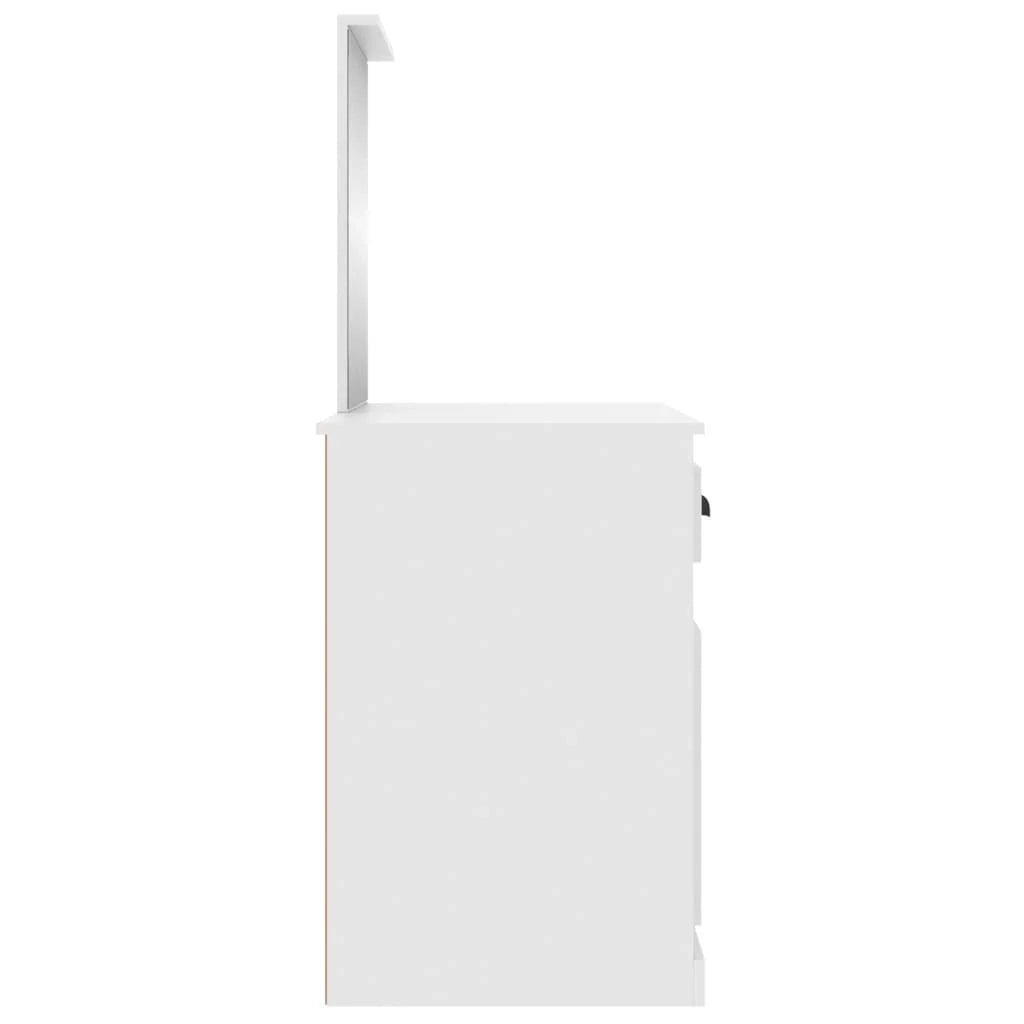 Toletta con specchio 90 x 50 x 132,5 cm legno ingegnerizzato bianco 02_0006255