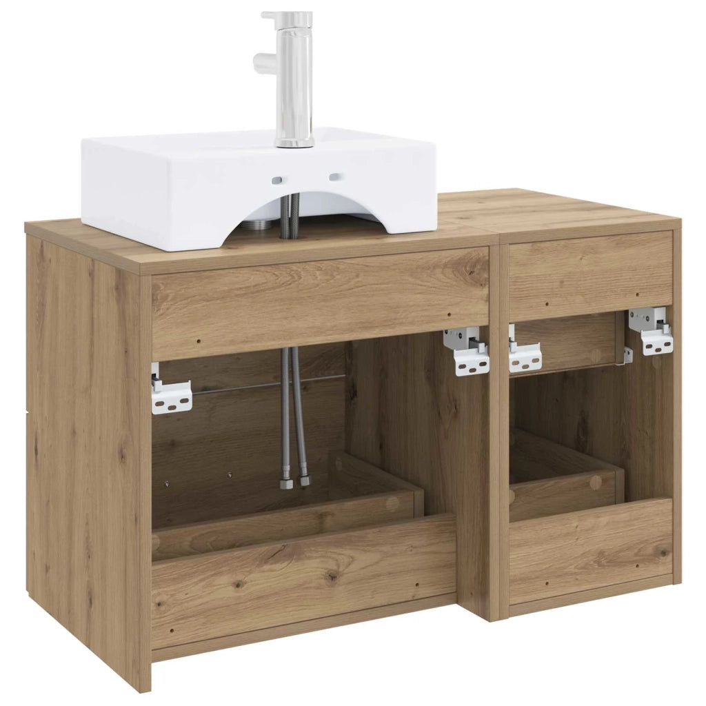 Set di mobili per il bagno 2 pz Rovere Artigianale 3403975