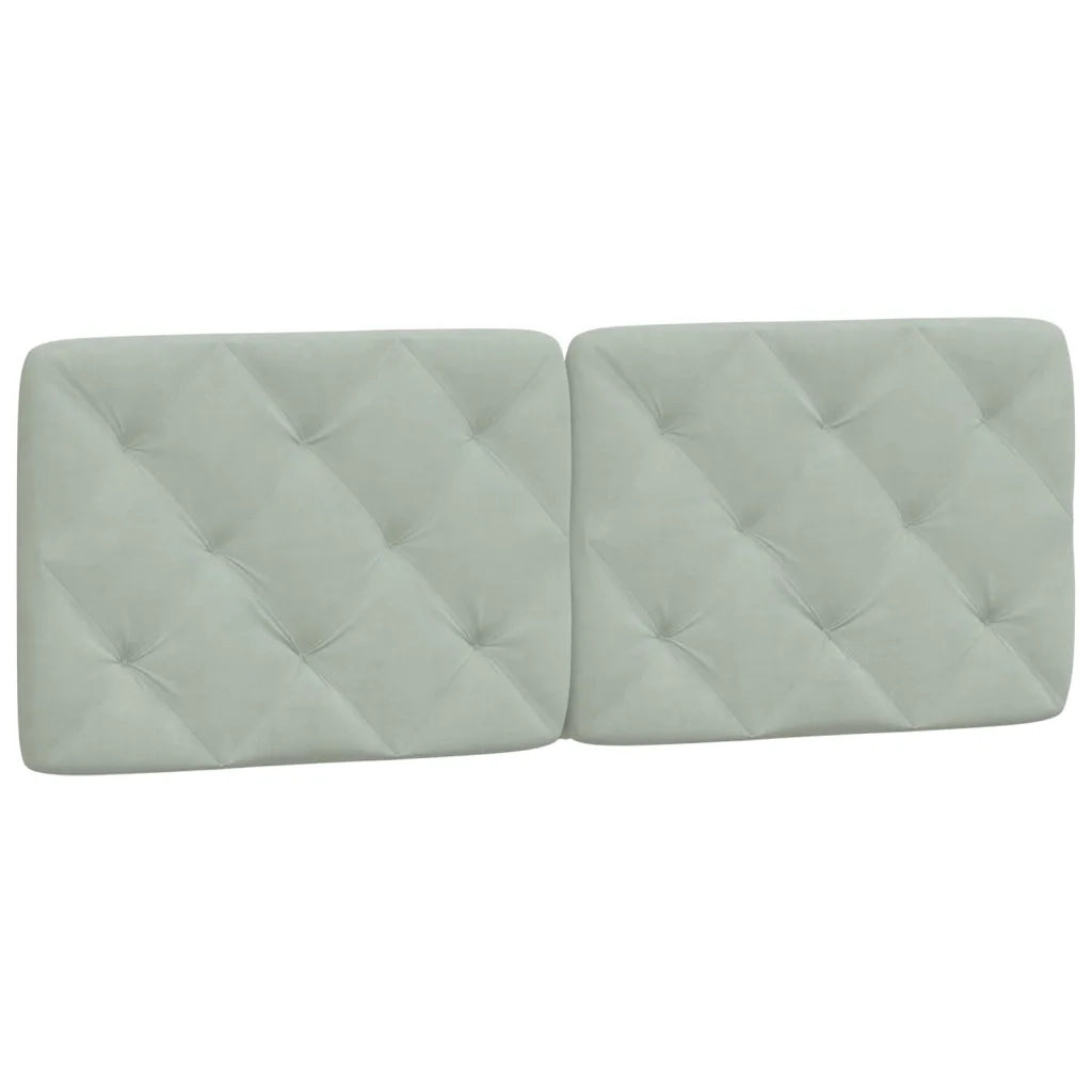 Cuscino Testiera Grigio Chiaro 137 cm in Velluto 376075