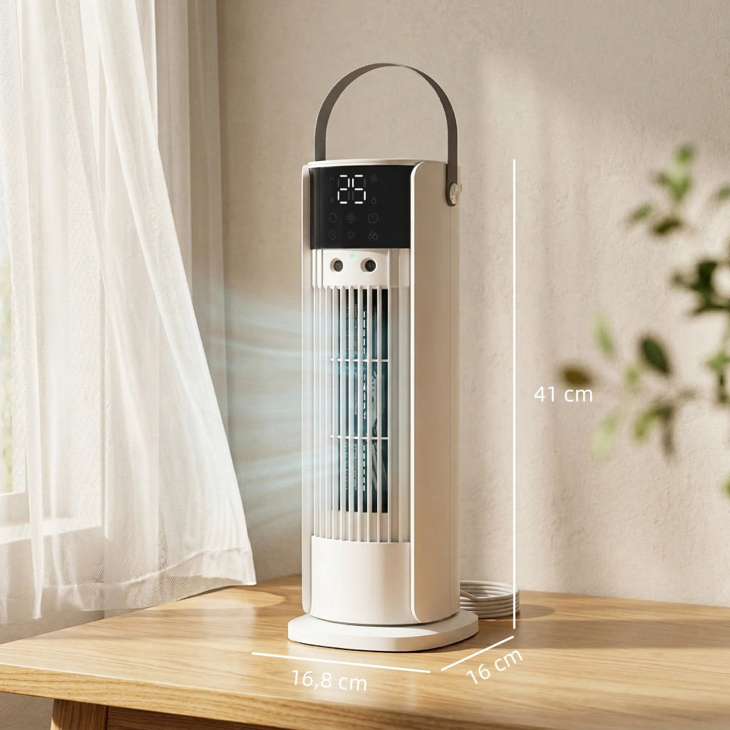 Ventilatore da tavolo con umidificatore ¨C Zephmum ¨C Bianco