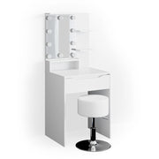 Vicco Tavolo da toeletta Bianco 60 cm con illuminazione LED e sgabello